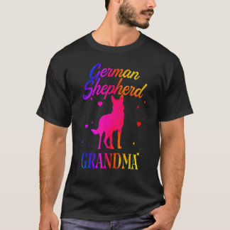 German Shepherd Grandma Tie Dye Colors Dog Mom T-Shirt