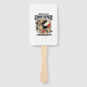 German Shepherd Graphic Vintage Engraving Dog Love Hand Fan