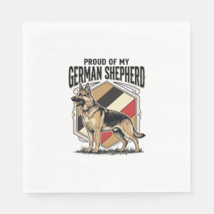German Shepherd Graphic Vintage Engraving Dog Love Napkins