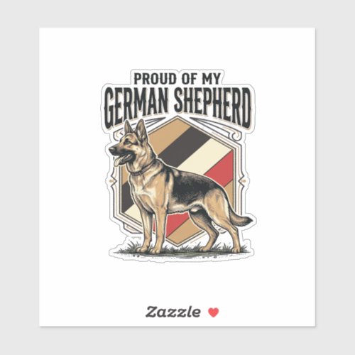 German Shepherd Graphic Vintage Engraving Dog Love Sticker