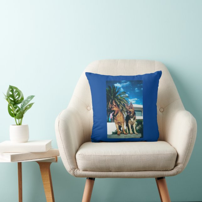 german shepherd group throw pillow (Chair)