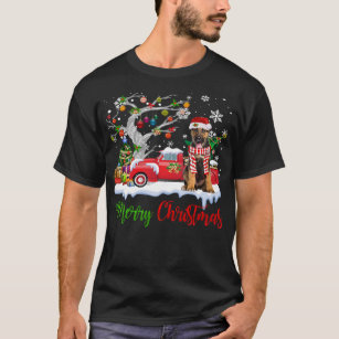 German Shepherd GSD Red Truck Merry Christmas Tree T-Shirt