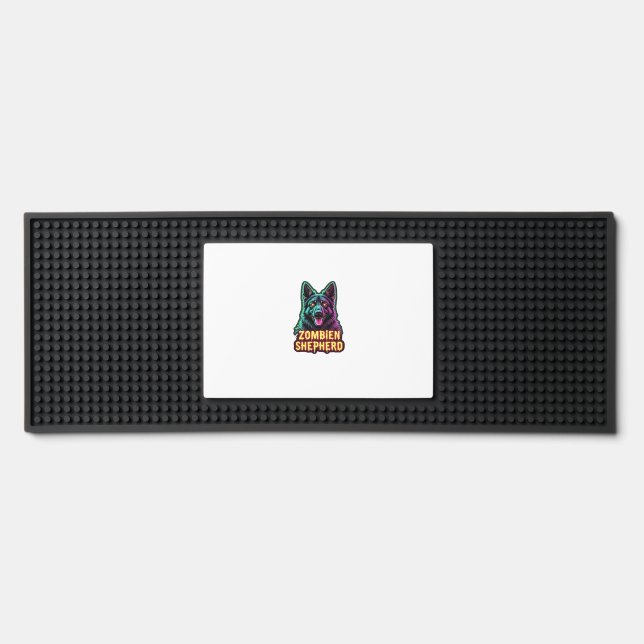 German Shepherd GSD Shep Zombie Dog Halloween Esse Bar Mat (Front)