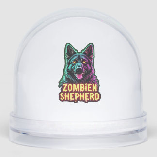 German Shepherd GSD Shep Zombie Dog Halloween Esse Snow Globe