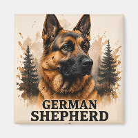German Shepherd Guardian Dog Portrait Artwork