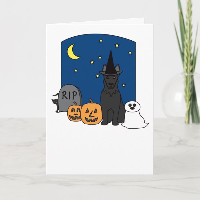 German Shepherd Halloween Card (Front)