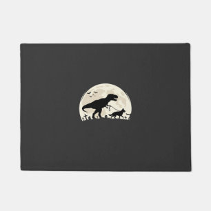 German Shepherd Halloween Dinosaur Moon Silhouette Doormat