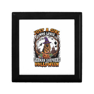 German Shepherd Halloween Dog Witch Hat Pumpkin_1 Gift Box