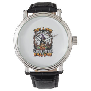 German Shepherd Halloween Dog Witch Hat Pumpkin_1 Watch