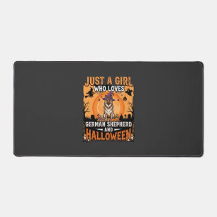 German Shepherd Halloween Girl Witch Dog Design Desk Mat