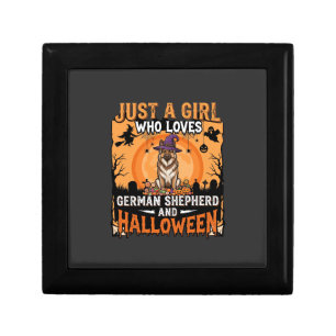 German Shepherd Halloween Girl Witch Dog Design Gift Box