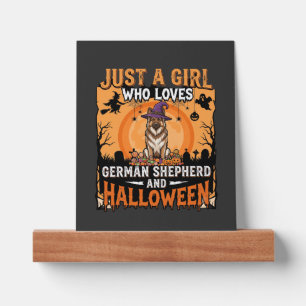 German Shepherd Halloween Girl Witch Dog Design Picture Ledge