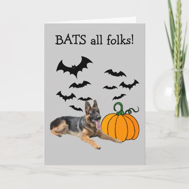 German Shepherd Halloween Greeting Card (Front)