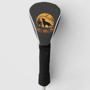 German Shepherd Halloween Moon Pumpkin Design_1 Golf Head Cover
