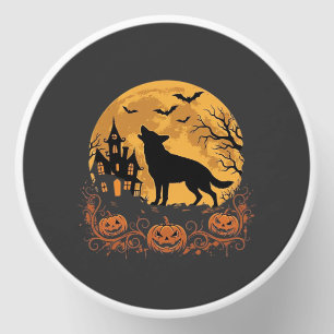 German Shepherd Halloween Moon Pumpkin Design_1 Mini Candle Favors