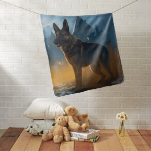 German Shepherd Halloween Scary Baby Blanket