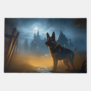 German Shepherd Halloween Scary Doormat