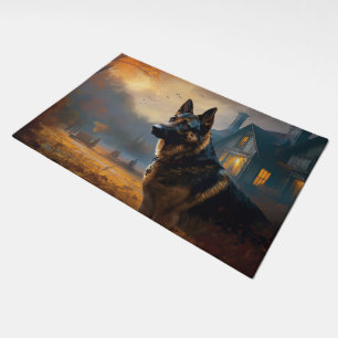 German Shepherd Halloween Scary Doormat