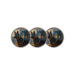 German Shepherd Halloween Scary Golf Ball Marker