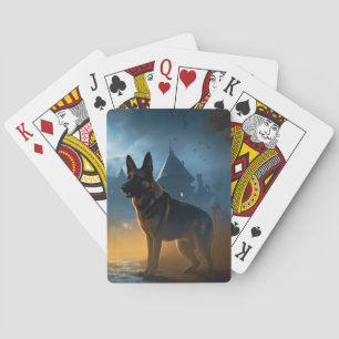 German Shepherd Halloween Scary Poker Cards