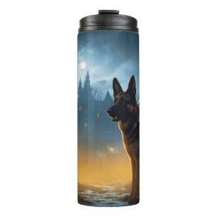 German Shepherd Halloween Scary Thermal Tumbler