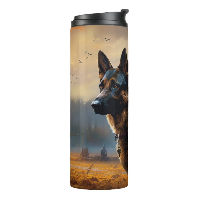 German Shepherd Halloween Scary Thermal Tumbler (Rotated Left)