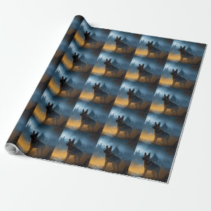 German Shepherd Halloween Scary Wrapping Paper