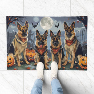 German Shepherd Halloween Spooky Doormat