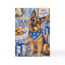 German Shepherd Hanukkah Card