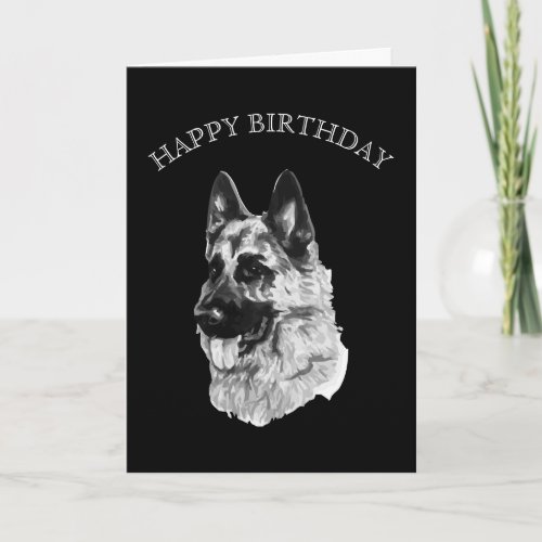 German Shepherd Happy Birthday Card