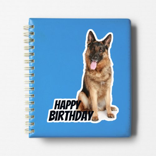 German Shepherd Happy Birthday Sticker