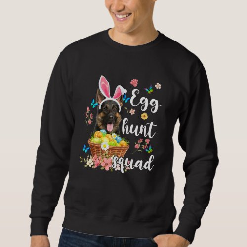 German Shepherd Happy Easter Day Colorful Egg Hunt Sweatshirt