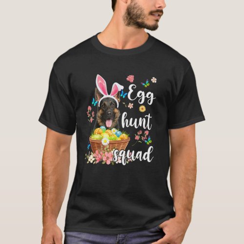 German Shepherd Happy Easter Day Colorful Egg Hunt T_Shirt