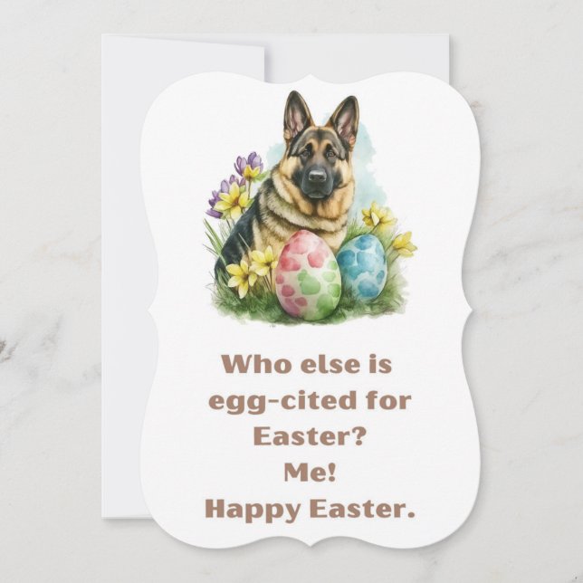 German Shepherd Happy Easter Greeting Card (Front)