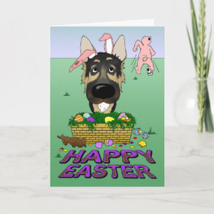 German Shepherd Happy Easter Holiday Card