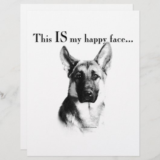 German Shepherd Happy Face (Front/Back)