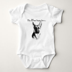 German Shepherd Happy Face Baby Bodysuit