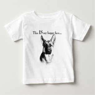 German Shepherd Happy Face Baby T-Shirt