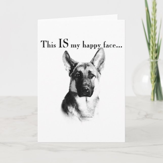 German Shepherd Happy Face Card (Front)