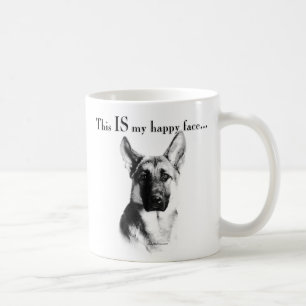 German Shepherd Happy Face Coffee Mug