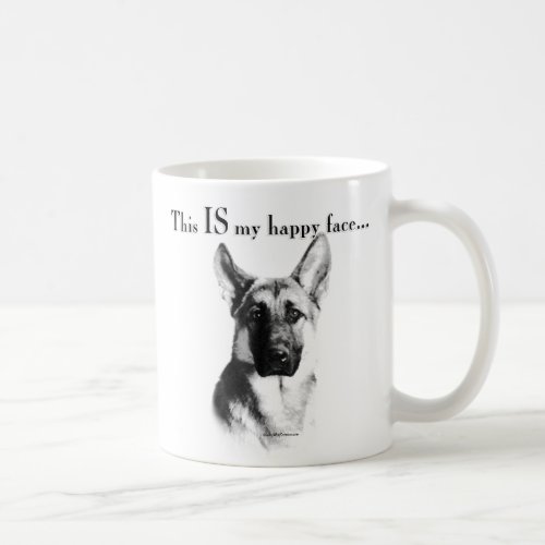 German Shepherd Happy Face Coffee Mug