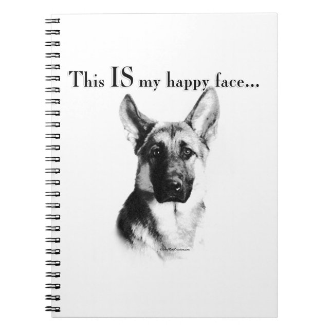 German Shepherd Happy Face Notebook (Front)