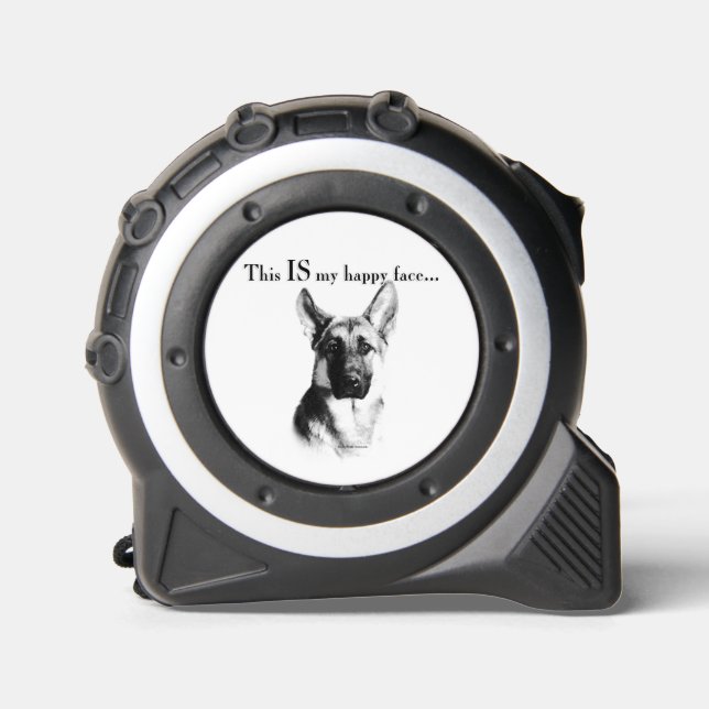 German Shepherd Happy Face Tape Measure (Front)