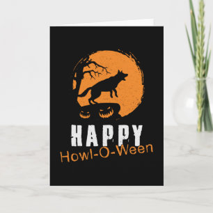 German Shepherd Happy Howl-O-Ween Vintage Funny Card
