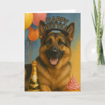 German Shepherd Happy New Year