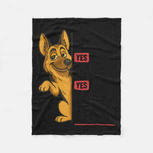 German Shepherd Has My Mouth Gotten Me In Trouble Fleece Blanket