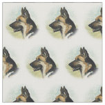 German Shepherd head Profile Dog Art Fabric