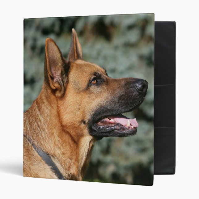 German Shepherd Headshot 1 3 Ring Binder (Front/Inside)