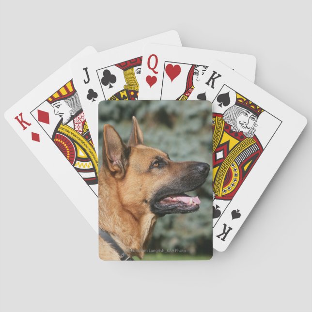 German Shepherd Headshot 1 Poker Cards (Back)