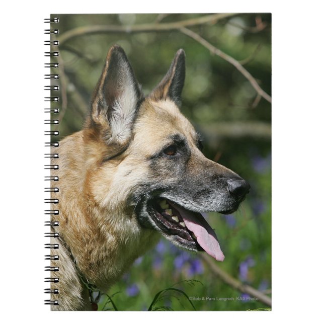 German Shepherd Headshot 3 Notebook (Front)